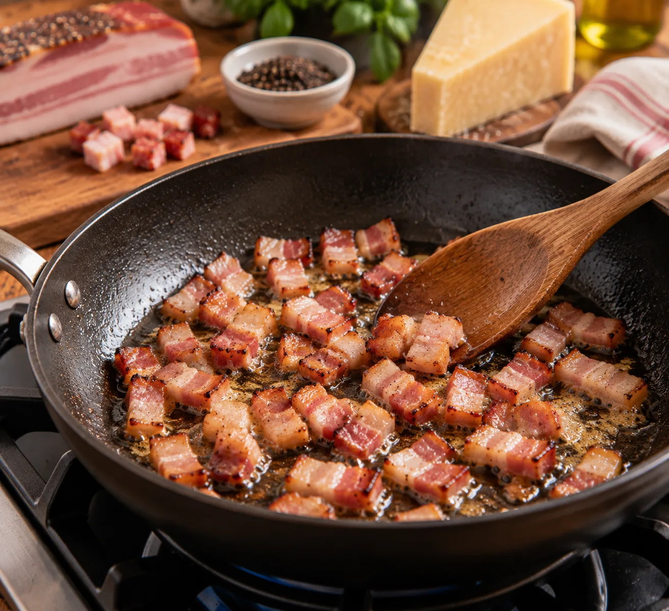 slaninka guanciale cestoviny carbonara taliansky recept