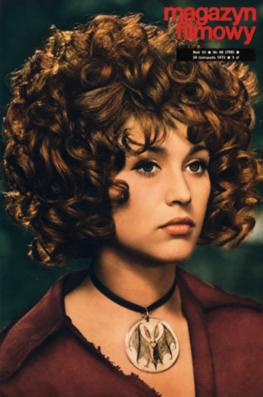 Saxana, ktorá ju preslávila. Petra Černocká na titulnej strane poľského časopisu Magazyn Filmowy z novembra 1972, krátko po úspechu filmu Dívka na koštěti. 