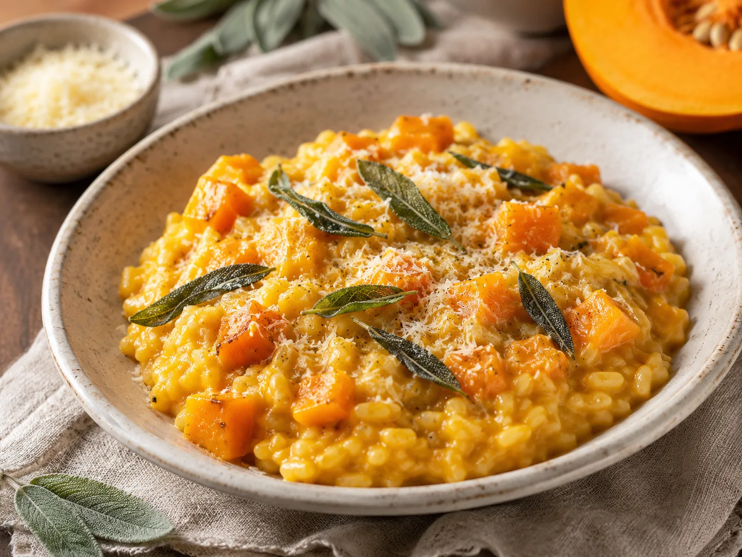 Tekvicové rizoto s parmezánom a šalviou: Krémový jesenný recept